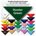 14"x14"x20" Blank Hunter Green Solid Imported 100% Cotton Pet Bandanna
